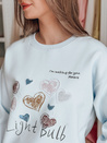 Damen Sweatshirt in Übergröße mit Herzen PINKNOTE blau Dstreet BY1502