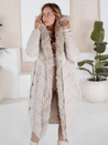 Damen Winter lange Steppjacke mit Pelz ecru Dstreet TY5088