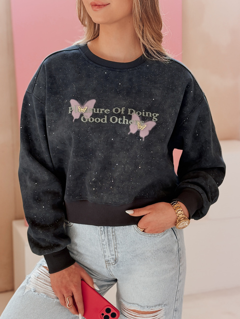 Damen Sweatshirt in Übergröße mit Batikmuster SPARKI navy blau Dstreet BY1403