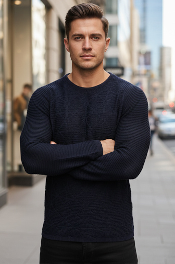 Marineblauer Pullover für Männer WX2300z