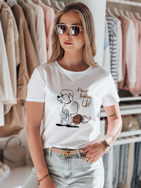 Damen LUMIFIT Pudel-T-Shirt weiß Dstreet RY2738