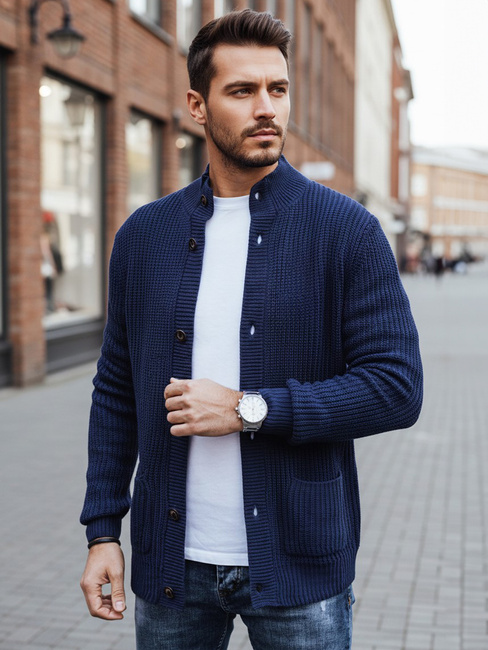 Marineblauer Herren Strickpullover Dstreet WX2346