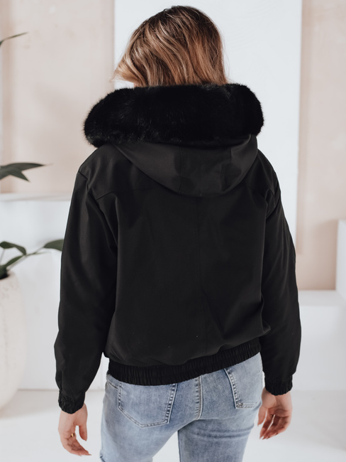 Damen Winterjacke VESSADA kurz mit Fell schwarz Dstreet TY5059