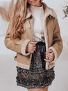 Damen Lederjacke SHEREB mit khakifarbenem Schafsfell Dstreet TY4757