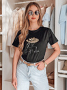 Bedrucktes Damen-T-Shirt WOMANPOW schwarz Dstreet RY2807