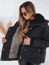 Damen WARMMISS gesteppte Winterjacke mit Kapuze schwarz Dstreet TY4921
