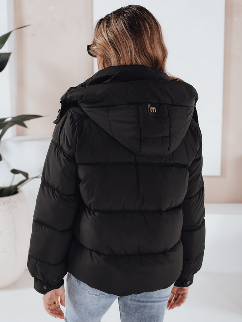 Gesteppte Damen Winterjacke mit Kapuze schwarz Dstreet TY5064