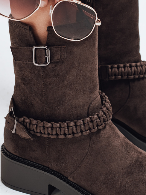 Braune Damenstiefel aus Wildleder Dstreet ZY1035