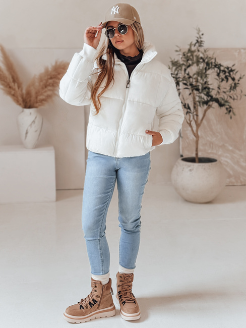 Kurze Damen-Winter-Steppjacke VIBEGIRL weiß Dstreet TY4947