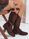 Damen Wildleder Cowboy Stiefel braun Dstreet ZY1094