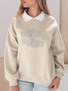 Damen Sweatshirt in Übergröße bedruckt HAPIRES cappuccino Dstreet BY1483