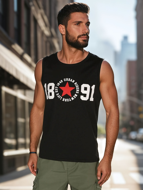 Herren ärmelloses T-Shirt schwarz Dstreet RX5652
