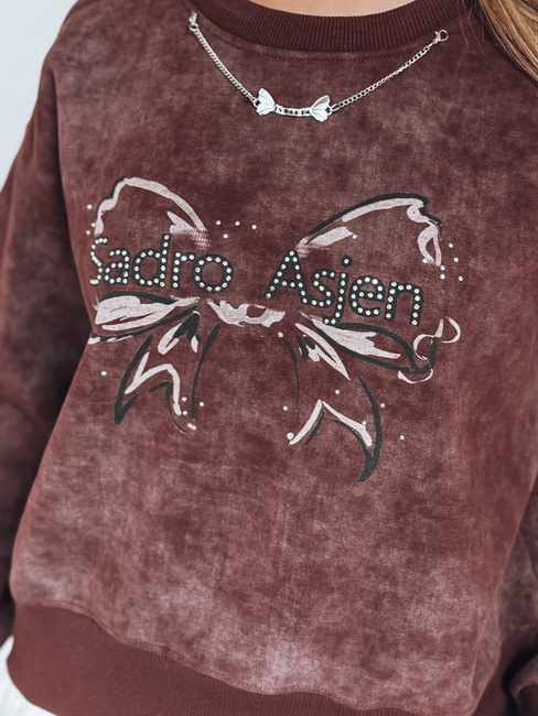 Kurzes Oversize-Sweatshirt für Damen mit Batikmotiv DENVIS burgund Dstreet BY1423