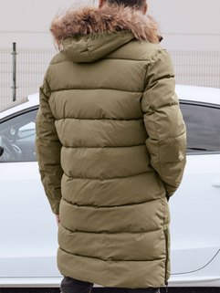 Herren lange gesteppte Winterjacke mit Kapuze grün Dstreet TX4827_4