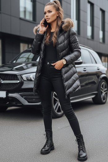 Damen Winterjacke PREMIUM schwarz Dstreet TY3024