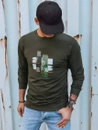 Herren Sweatshirt mit Aufdruck Khaki Dstreet BX5351