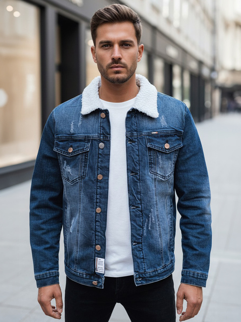 Isolierte Herren-Jeansjacke dunkelblau Dstreet TX4729z