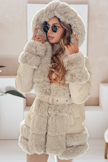 CITYGLANCE Damen Winterjacke mit Fell hellbeige Dstreet TY5047