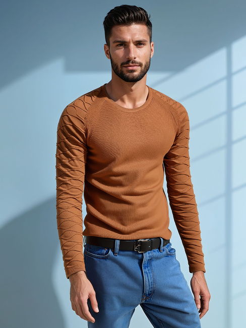 Herren Pullover in Camel WX2289