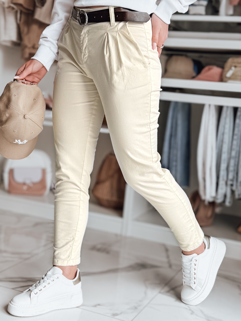Damen Chinohose mit Gürtel MODELA hellbeige Dstreet UY2570