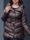Gesteppter Damen-Wintermantel mit Kapuze BLOOM mocha Dstreet TY4517