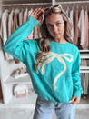 Damen Sweatshirt in Übergröße SOFTTIE türkis Dstreet BY1379