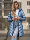 Lange Damen-Winter-Steppjacke blau Dstreet TY5515