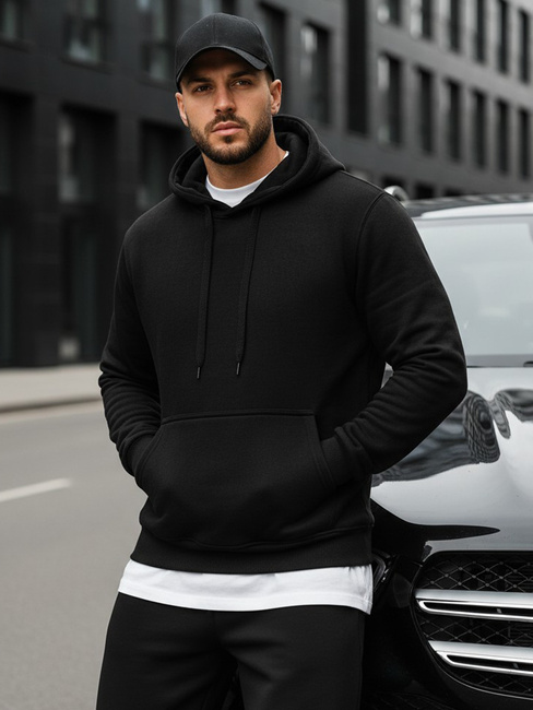 Herren Kapuzenpullover Schwarz BX2028