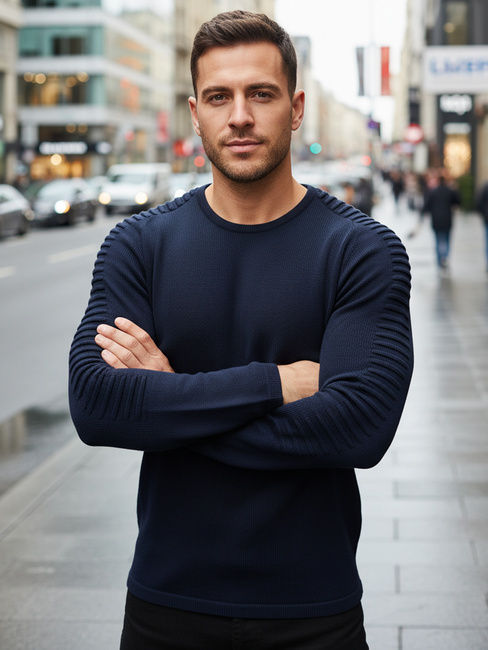 Marineblauer Pullover für Männer WX2297z