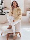 Damenpullover mit Blumenapplikation GIRLHERBAL creme Dstreet MY2546
