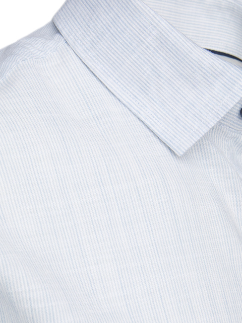 Herren Langarmhemd fein gestreift weiß Dstreet DX2656