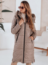 Damen Übergangsjacke ORVITA gesteppt mit Kapuze dunkelbeige Dstreet TY5027