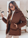 MISSFROST Damen Steppjacke mit Kapuze braun Dstreet TY4959