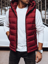 Herren Steppweste mit Kapuze rot Dstreet TX4742