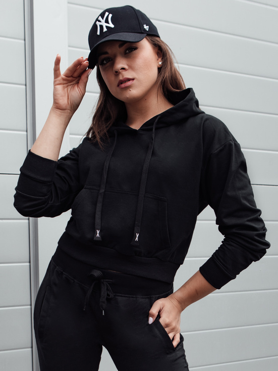 Damen TRENDHOOD Hoodie schwarz Dstreet BY1307