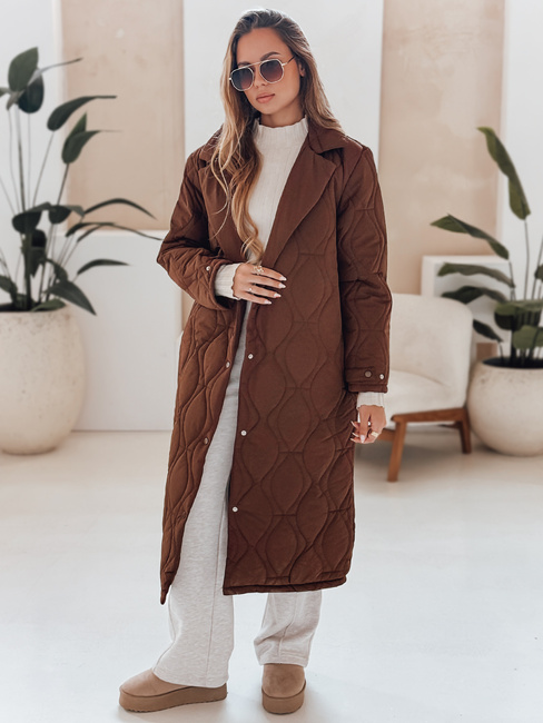 Langer Damen Steppmantel TRENDIFY braun Dstreet TY4939