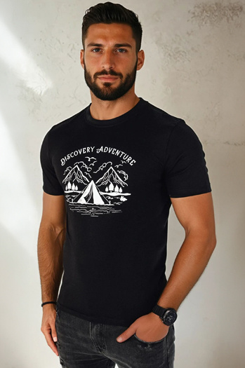 Herren T-shirt mit Aufdruck Farbe Schwarz DSTREET RX5413