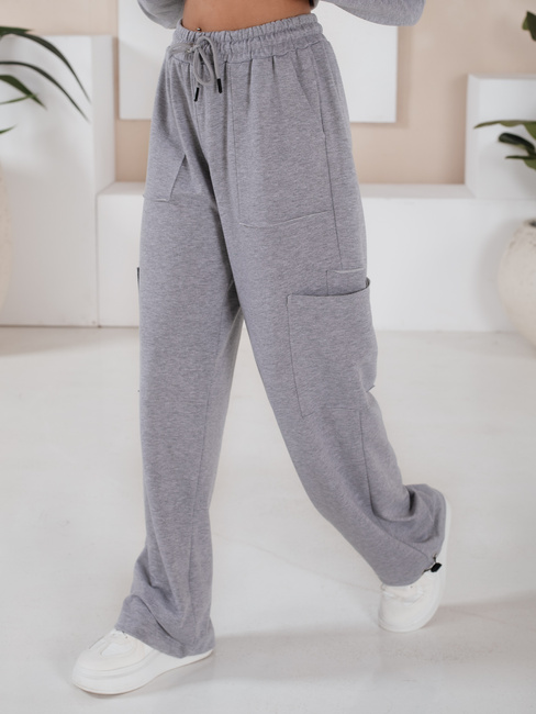 Damen CHARM Trainingsanzug Set hellgrau Dstreet AY0958