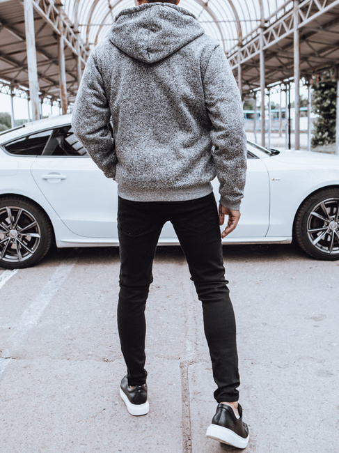 Herren Sweatshirt mit Reißverschluss Farbe Hellgrau DSTREET BX5596