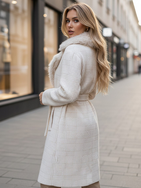 Damen Pelzmantel beige Dstreet TY5278z