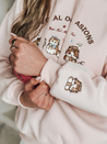 Damen Sweatshirt mit Kapuze in Übergröße SPECIAL KITTY rosa Dstreet BY1511
