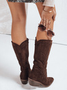 Damen Wildleder Cowboystiefel braun Dstreet ZY1160