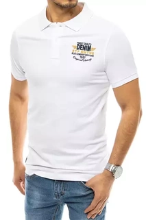 Herren Poloshirt mit Stickerei Weiß Dstreet PX0416