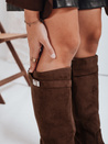 Damenstiefel aus Wildleder mit niedrigem Absatz braun Dstreet ZY1089