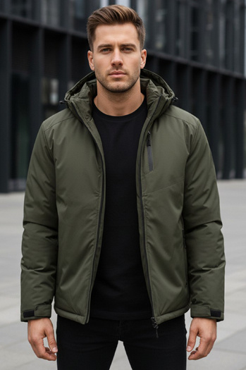 Herren Winterjacke mit Kapuze grün Dstreet TX5118