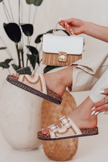 Damen Kork-Flip-Flops KORKARTA beige Dstreet ZY0892