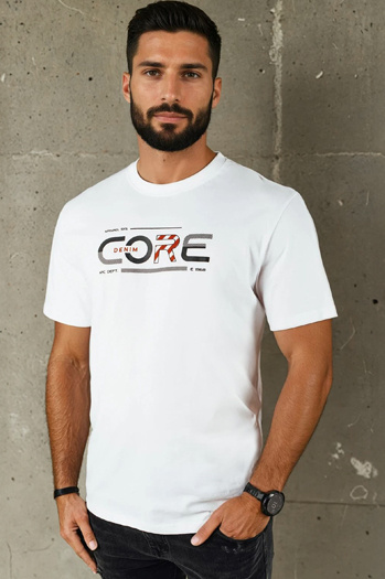 Herren T-shirt mit Aufdruck Farbe Weiß DSTREET RX5418
