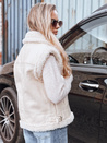 Damen Lederweste mit Schafsfell beige Dstreet TY5238
