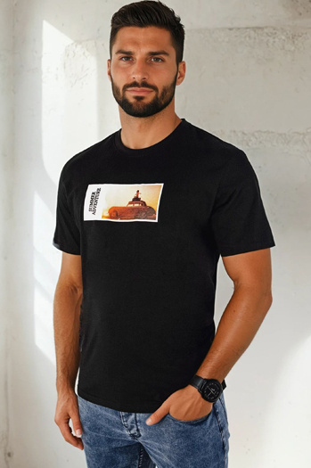 Herren T-shirt mit Aufdruck Farbe Schwarz DSTREET RX5485