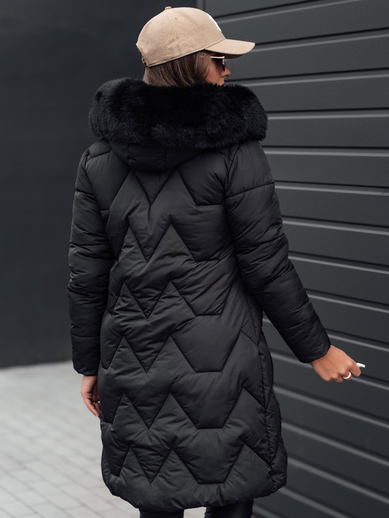 Damen Winterjacke MYANNA lang gesteppt mit Kapuze schwarz Dstreet TY4679